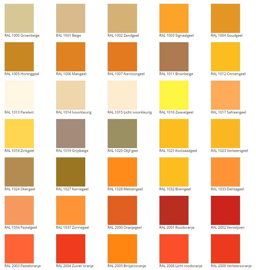 Kleurenkaart voor Quartzline Vloer Coatings